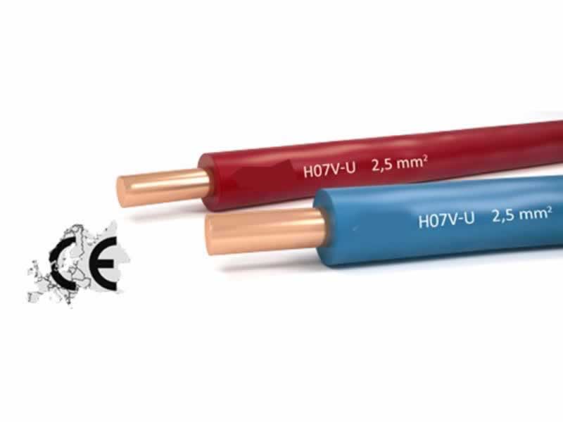 H07V-U,H07V-R,H07V-K,450/750V Conductor de cobre con aislamiento de PVC Wire